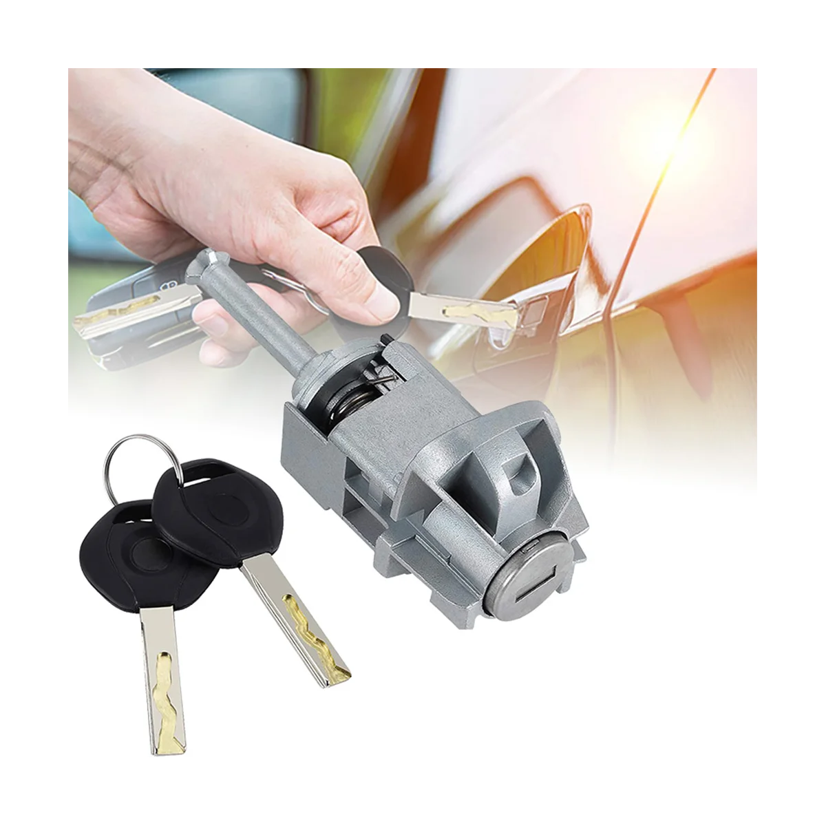 2001 2006 BMW E46 3 시리즈에 적합, 도어 잠금 실린더 어셈블리, 2 키, 왼쪽 전면 도어 51217019975