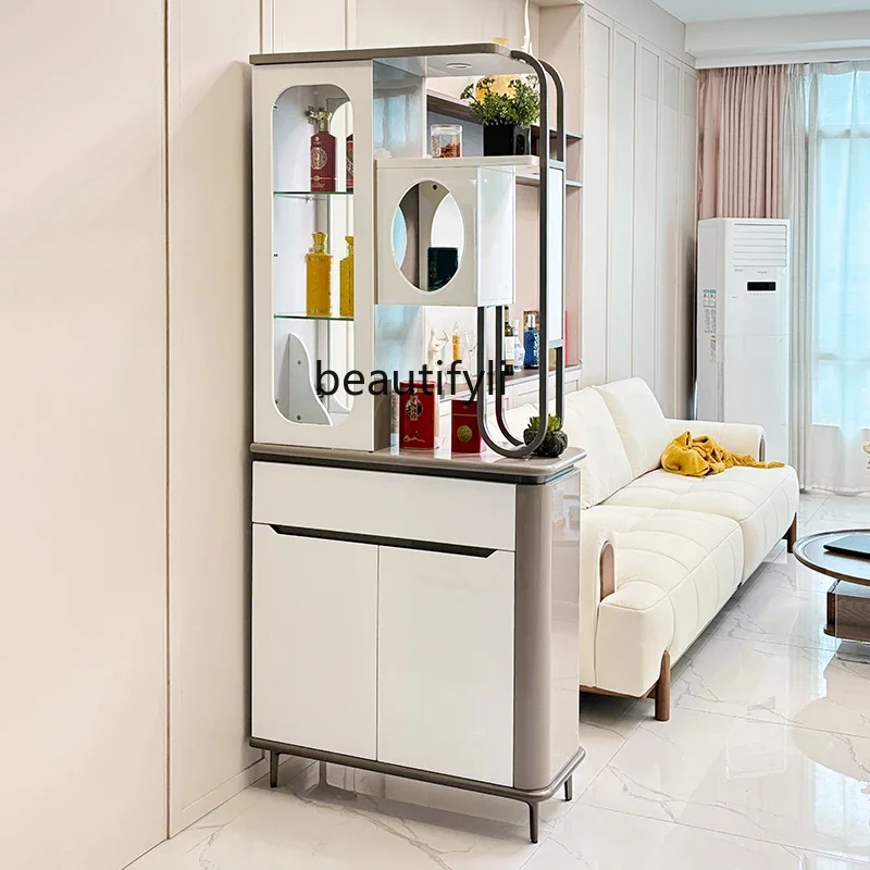 

Entry living room small apartment porch cabinet sofa, partition cabinet, integrated screen storage cabinet cream wind