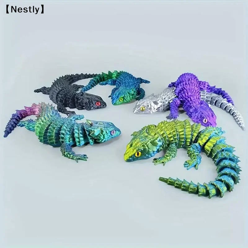 Aquarium Fish Buy - 3D Baskılı Birleşik Kertenkele Heykeli Süsleri,