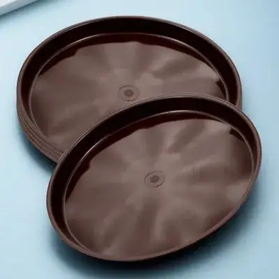 5 vassoi per vasi per piante in plastica, piattini rotondi per vasi da fiori, per interni ed esterni, riutilizzabili, resistenti al giardino, con bordo rialzato