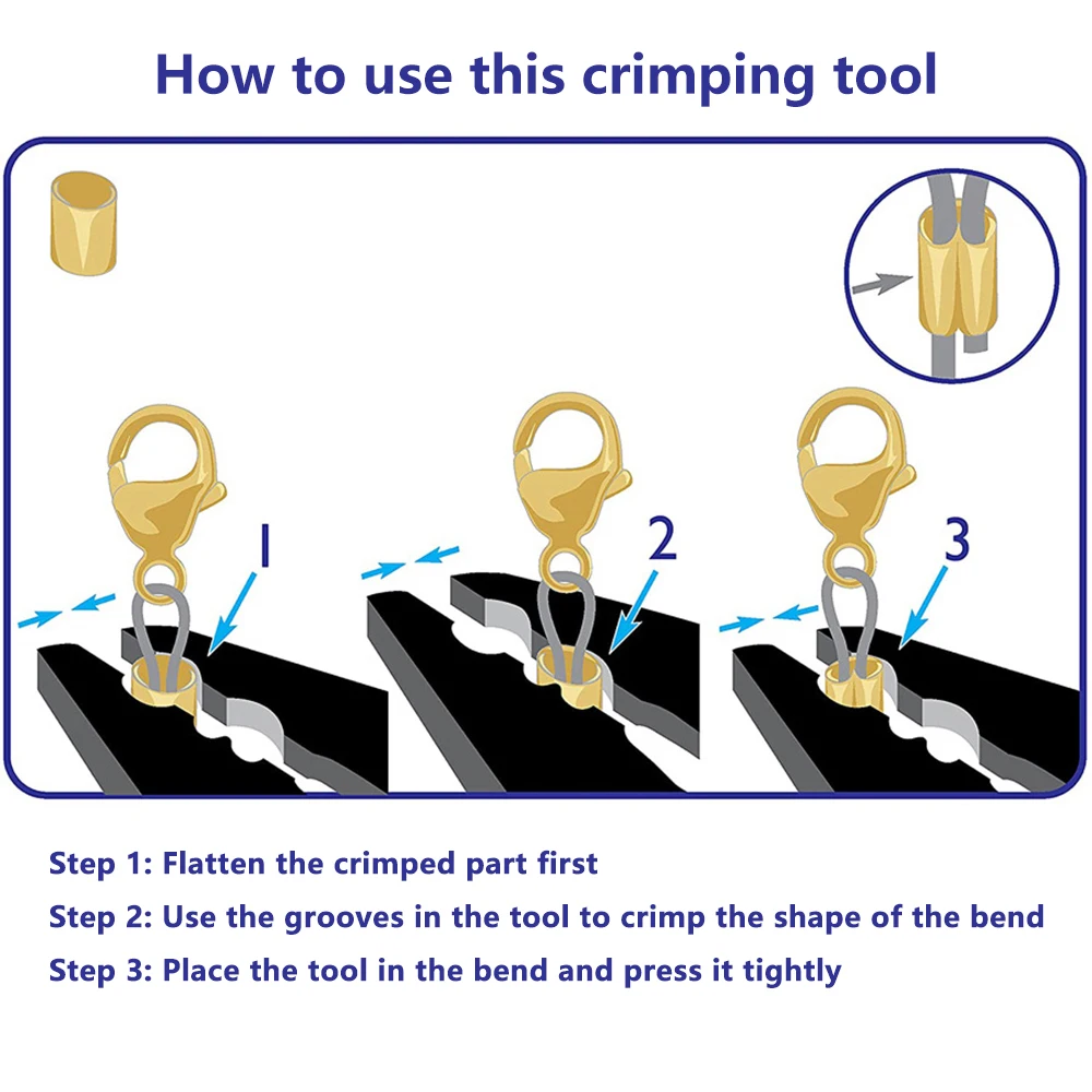 Alicate de pinça de jóias em aço carbono Alicate de crimpagem Ferramenta artesanal DIY Suprimentos de crimpagem Crimper para fazer jóias