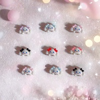 50Pcs 3D Cinnamoroll Bow Nail Charms - Fluffy Resin Ribbon Decor for Kawaii Manicures
