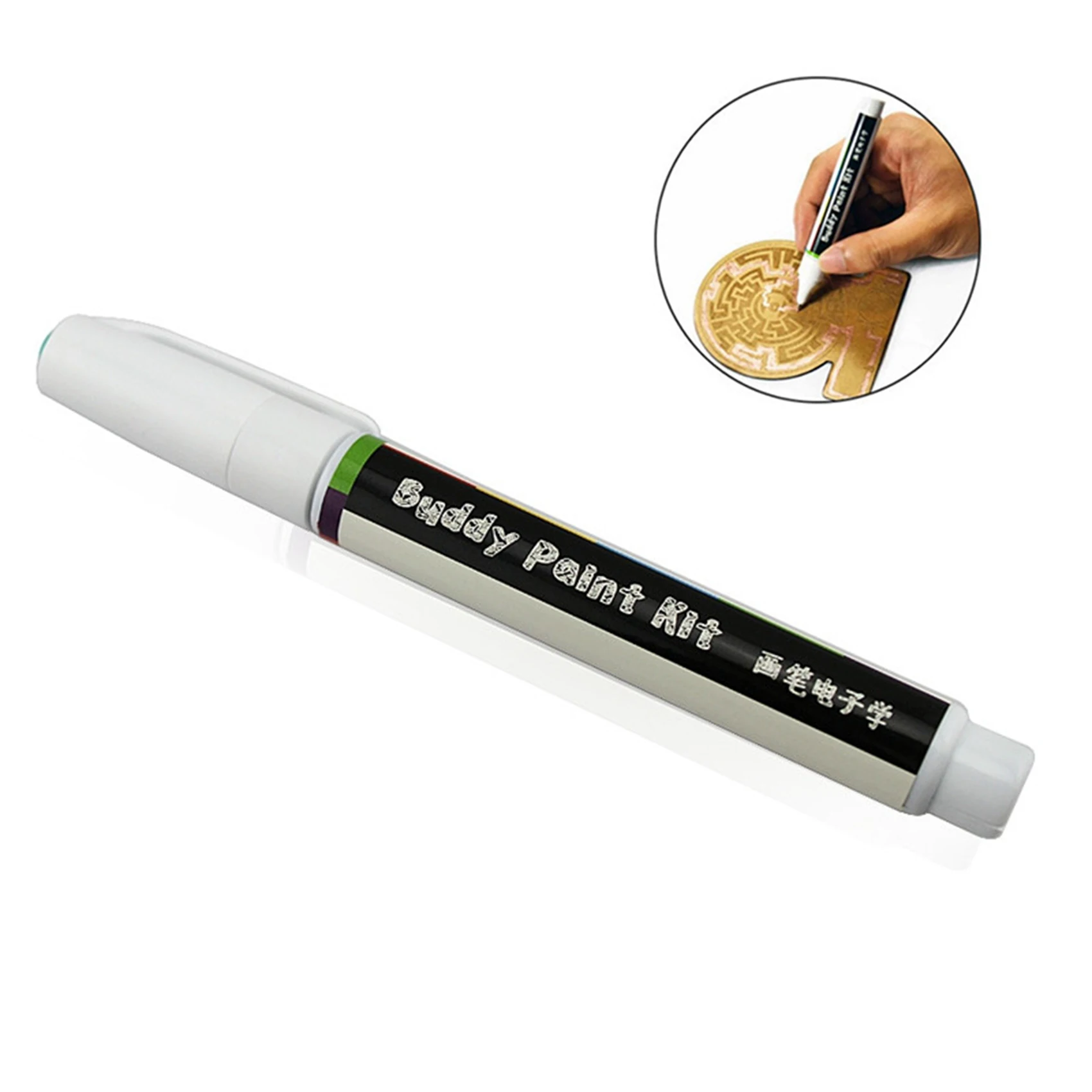 QWE-2X Geleidende inktpen Elektronisch circuit Teken direct magisch pencircuit (goud)