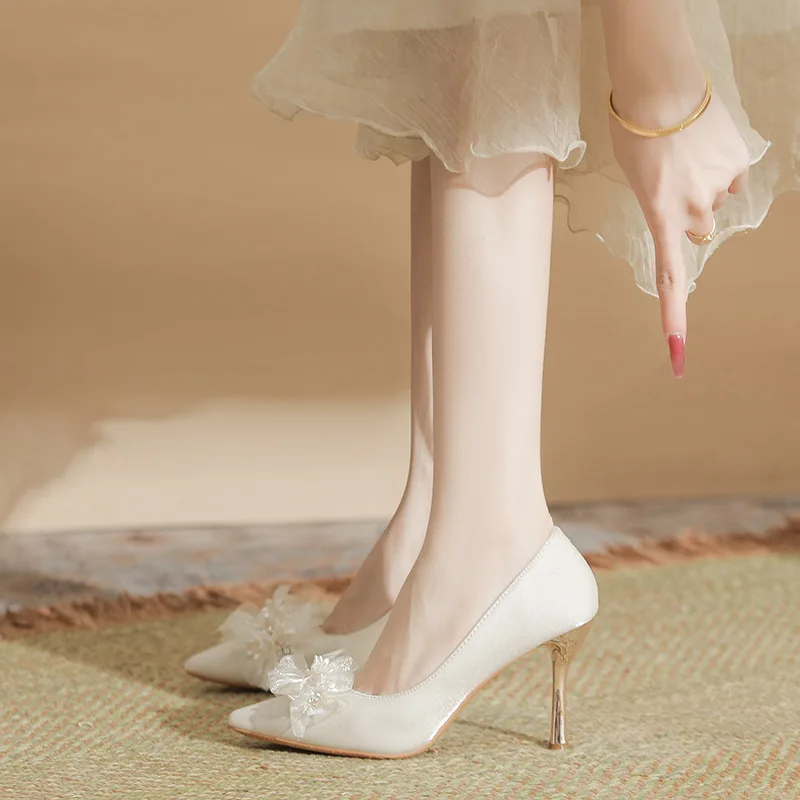 

Размер 30-44, туфли на высоком каблуке-шпильке с острым носком, большие размеры, расширенные женские туфли на одинарной платформе, атласные свадебные туфли небольшого размера, свадебные туфли