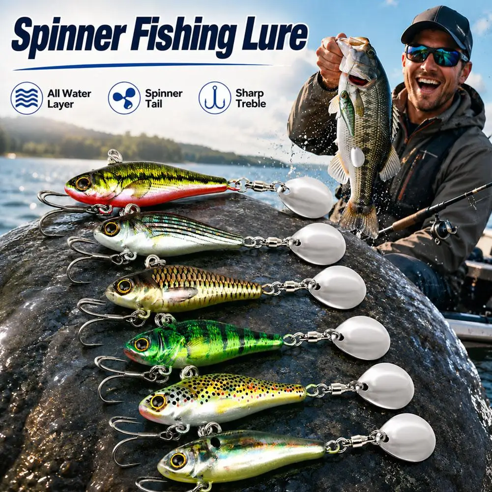Leurre de pêche Tail Spinner 28g, VIB, appât dur, écailles réalistes 3D, pour toutes les couches d'eau, pour la pêche au bar depuis le rivage, équipement de pêche