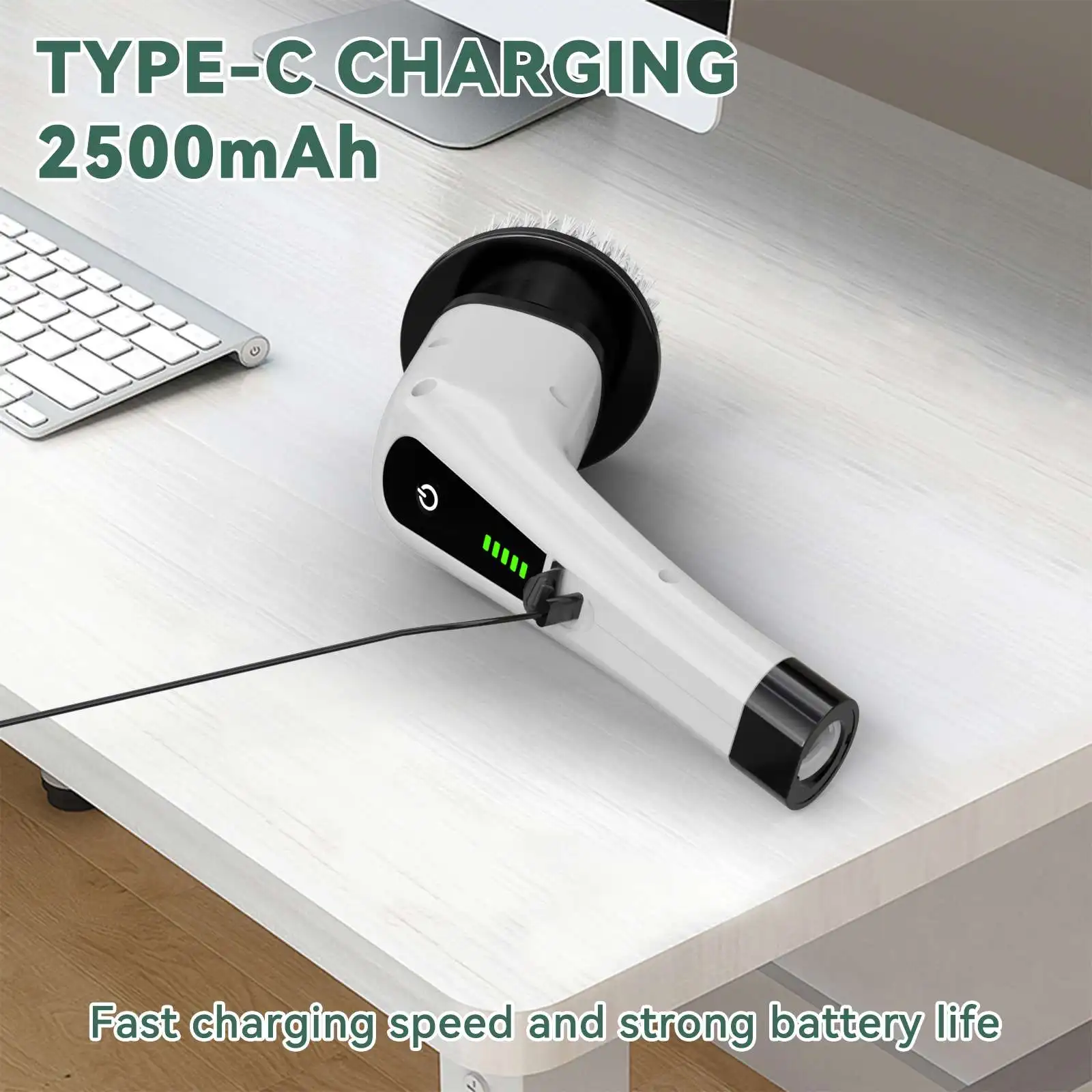 แปรงขัดพื้นไร้สาย Spin Scrubber ผลิตภัณฑ์ทำความสะอาดบ้าน แปรงขัดพื้นพร้อมด้ามจับปรับระดับได้ จากคลังสินค้าสหรัฐอเมริกา