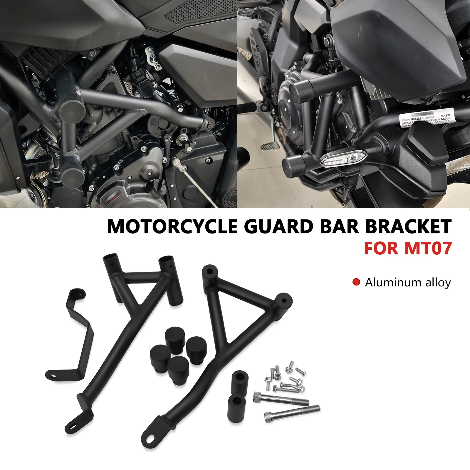 

For Motorcycle Accessories Crash Bar Engine Guard Frame Anti-Collision Bar Protector Bumper Kit MT07 2024 MT-07 2025