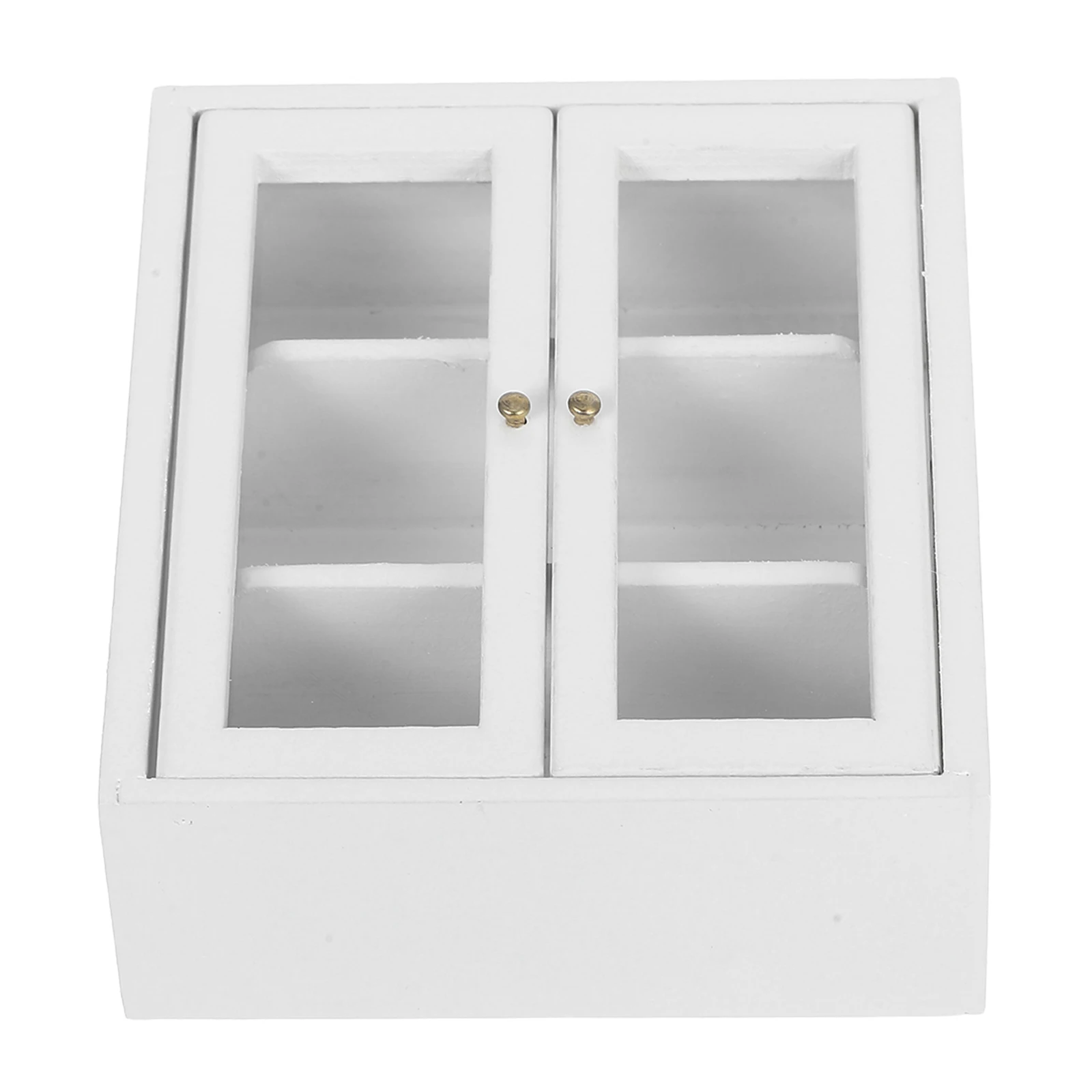1:12 Miniature Wall Cabinets For Dollhouse Wooden Hanging Cabinet With Display Shelf, Mini Storage Cupboard, Bathroom/Kitchen