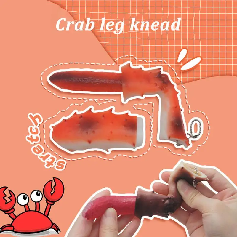 Realistic Crab Leg Squeeze Toys Stretch Toy Reduce Stress Toy Stress Relief Kids Toy Fidget Sensory Toys Kids