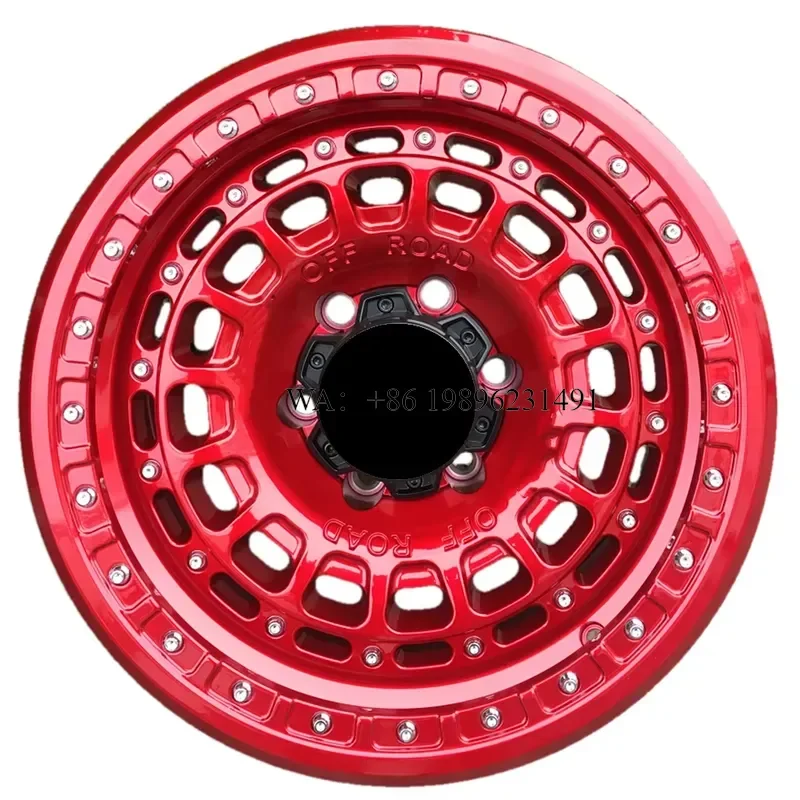Wmwmnu 17 Inch 4x4 Beadlock Offroad Deep Dish Wheel 6x139.7 5x127 5x150 6x114.3 6x135 ET-12 -15 -30 for SUV Pickup