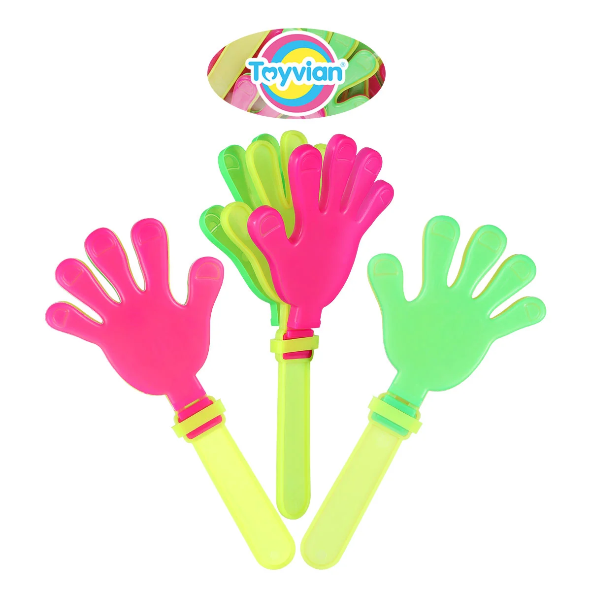 Toyvian 20pcs Plastic Hands Clap Creative Funny Cheer Prop for Party Consert Club (Mixed Color) Hands Clap Plastic