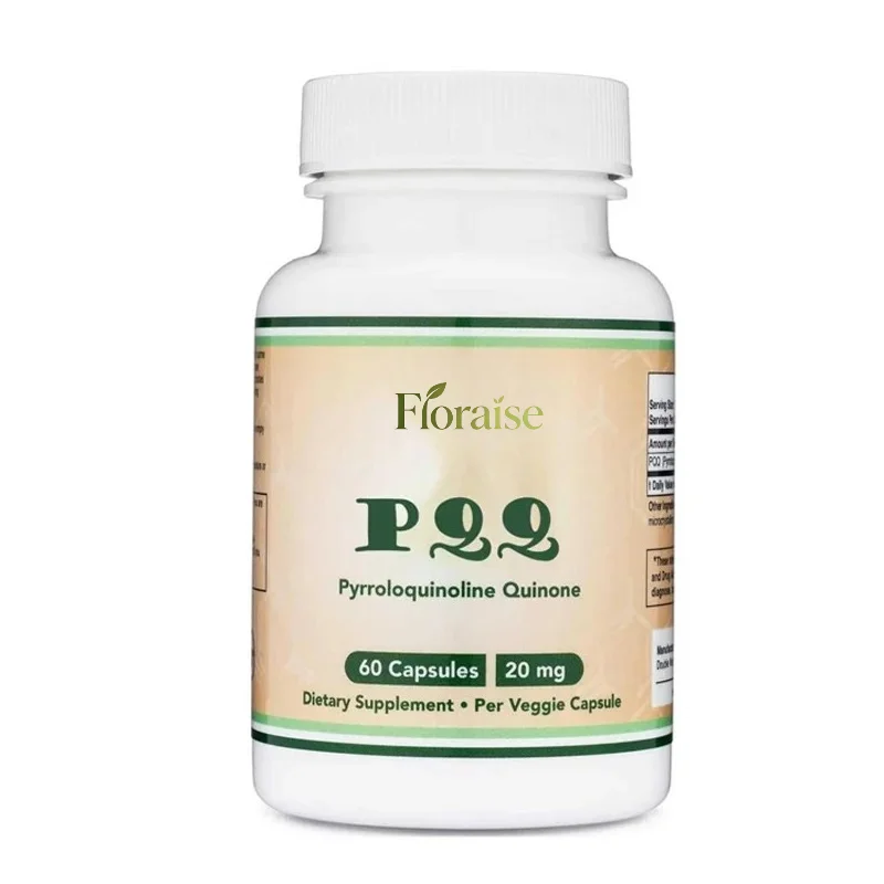 PQQ Supplement -20mg, 60 Capsules, Promotes Mitochondrial ATP Coenzyme Levels, Energy Optimization Agent, Non GMO