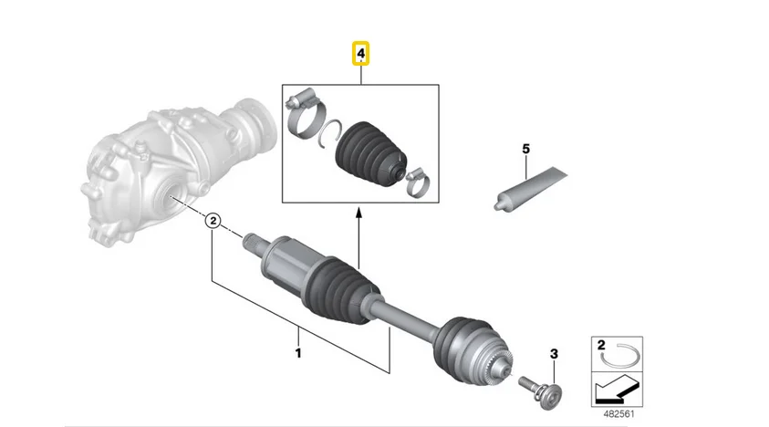 1 Front Axle inner Joint Boot Kit for BMW X3 X4 X5 X6 X7 G01 G02 G05 31608680223