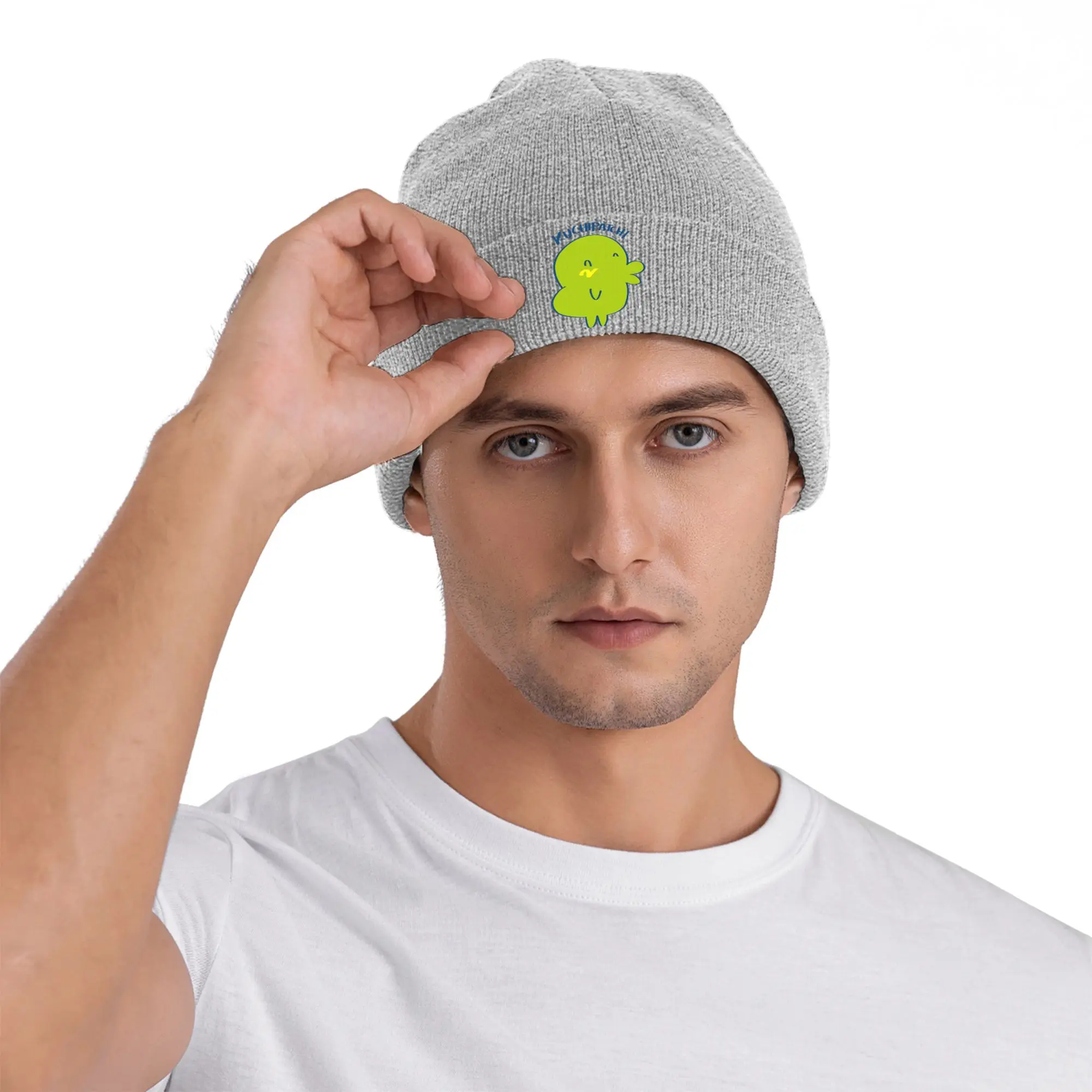 The Friend Shape of Kuchipatchi Knitted Hat  Funny Caps Unisex Adult Hippie Beanie Hats Winter Graphic Head Wrap Bonnet Hats