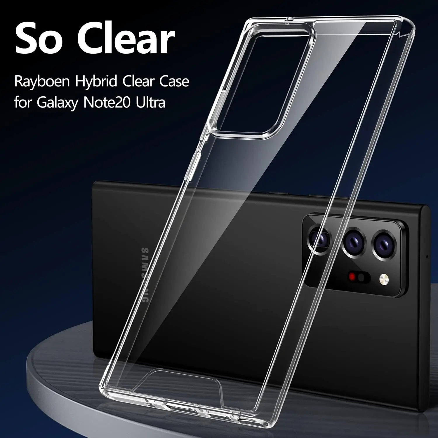 Für Samsung Galaxy Note20 Ultra/Note 20/Note10+/Note10 Hülle, kristallklar, hart, weich, TPU, stoßfest, schützend – transparent – Detail 2