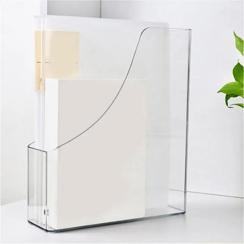 Clear Desk Book End 8.5x25x30cm Desk Magazine Stand Space Saving Desk Book Organizers Book Magazine Stand for Office