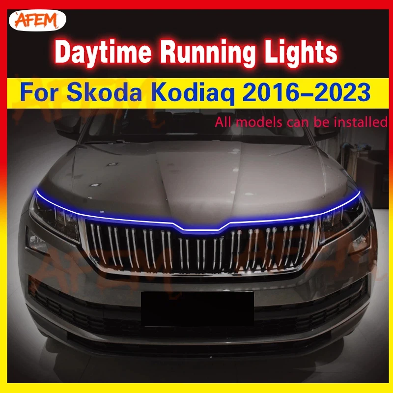 1 Pz Per Skoda Kodiaq 2016-2023 Led Drl Luci Diurne Luce Diurna Luce Di Guida Fendinebbia Flessibile Luce Di Striscia Universale