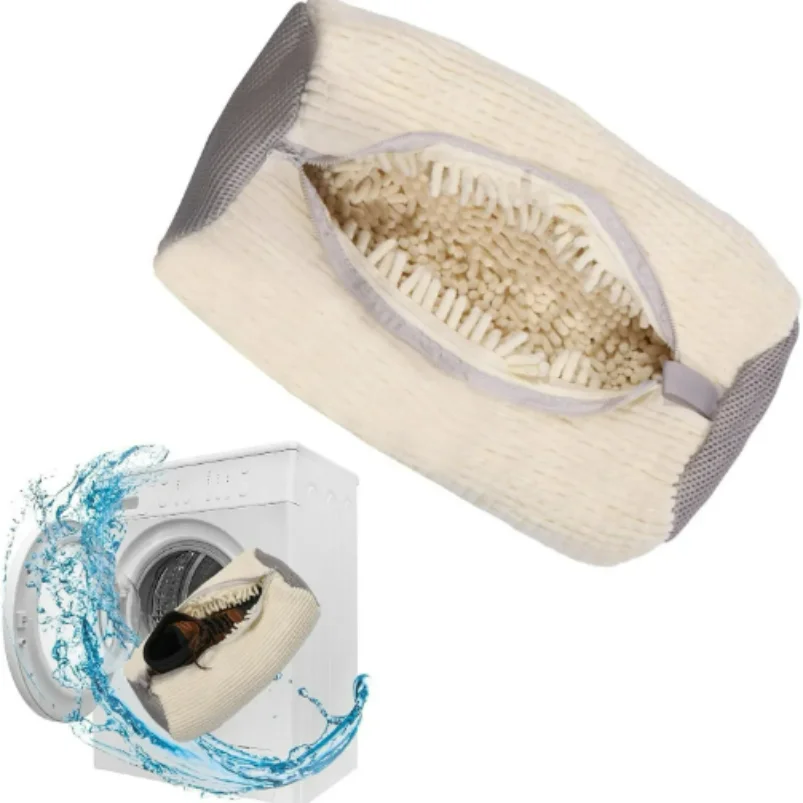 New Shoe Washing Bag Washing Machine Laundry Bags Microfiber Closure Shoes Cleaning Bag Shoes Laundry Net Fluffy Fibers Sneaker