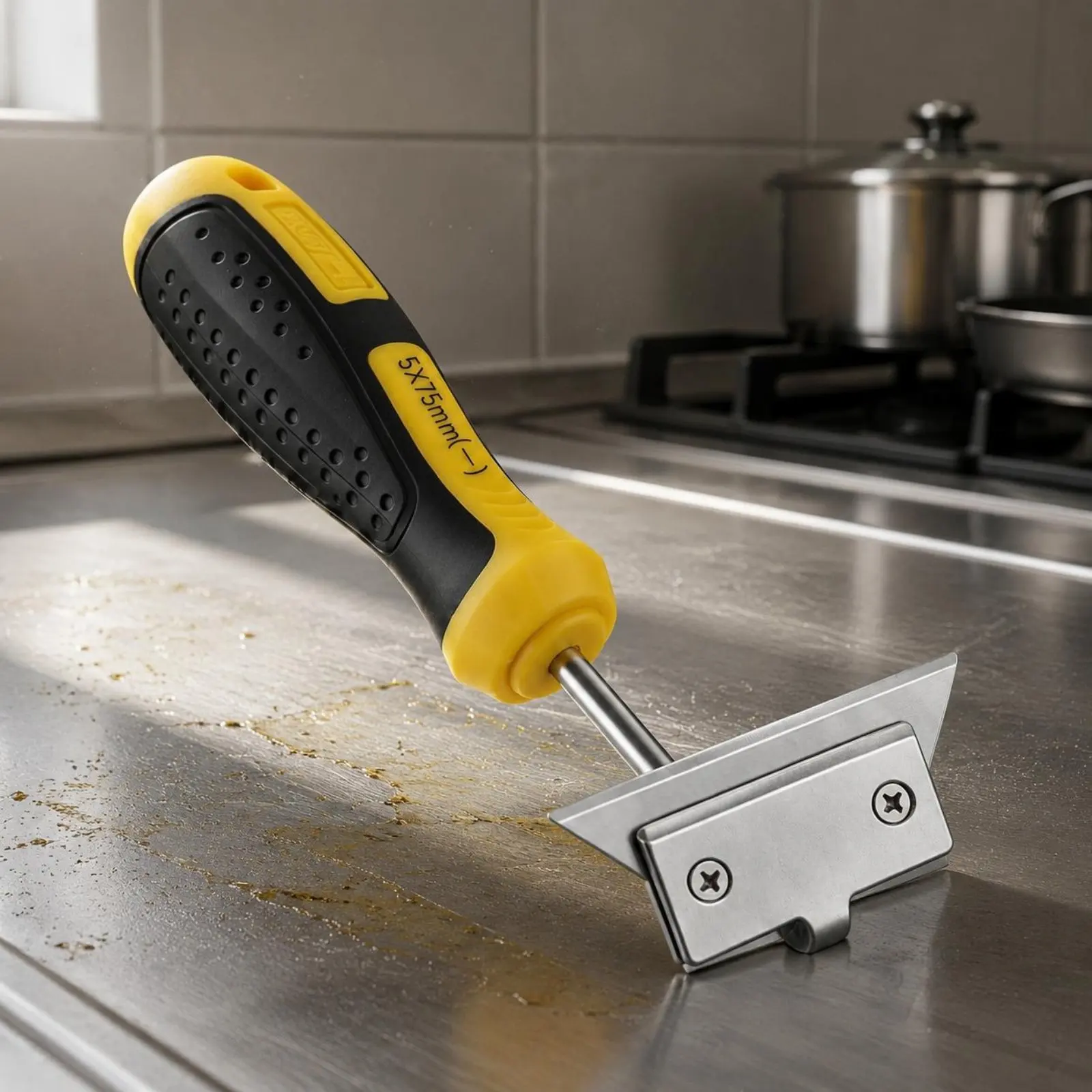 Grease Scraper Strong Grip Handle Cooktop Top Scraper for Range Hood