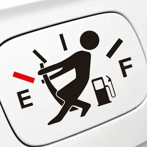 1PC Waterproof Humorous Vehicle Decal High Fuel Use Empty Gas Meter Design Auto Styling Embellishment Sticker for Car Decoration