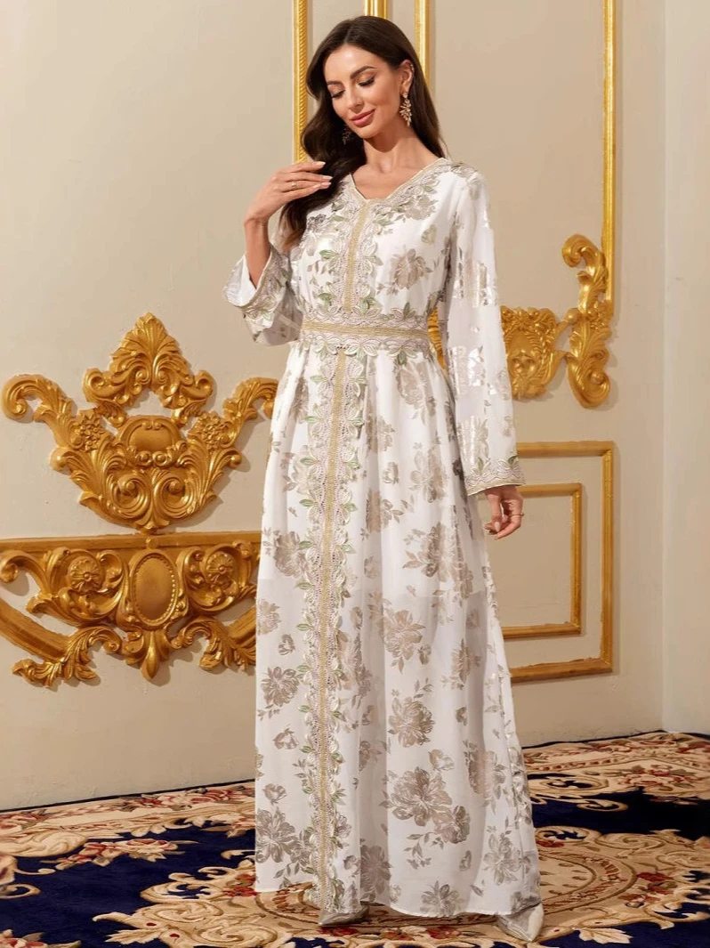 

Eid Dubai Dress Women Abaya Lace Party Dresses Ramadan Muslim Elegant Vestidos Largos Caftan Robe Jalabiya Morocco Kaftan 2026
