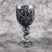 Creative 3D Gothic Wine Goblet Style Contain Dragon Claw Viking Skull Skeleton Punk Wine Glass Halloween Gifts Bar Drinkware Cup