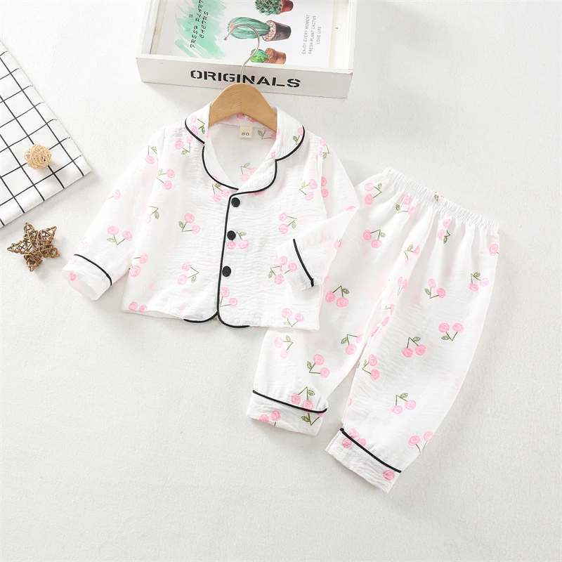 New Spring Autumn Baby Clothes Children Boys Sleepwear Tops And Pants Kids Pajamas Infant Girls Clothing Toddler Casual Costume