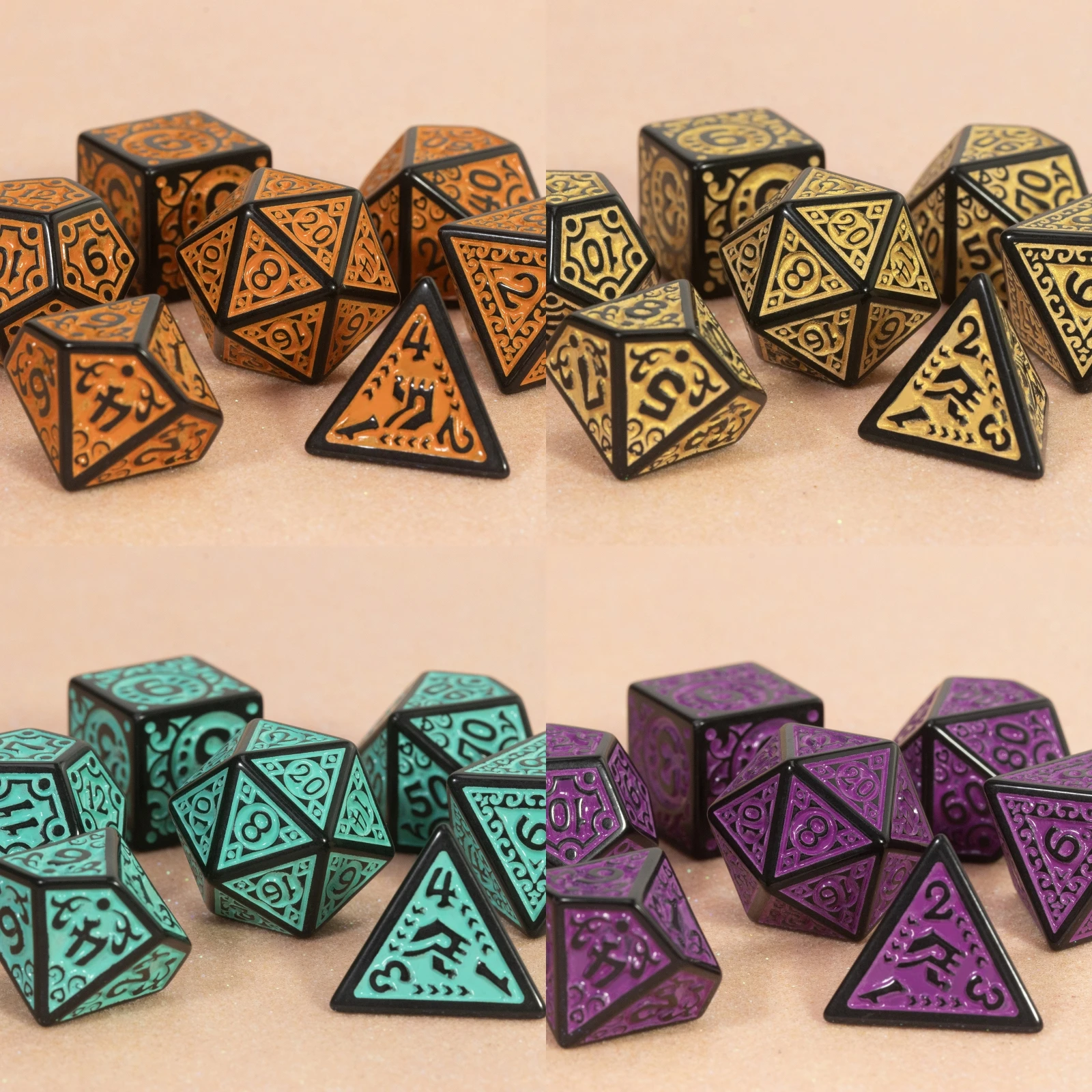 

Role-Playing Dice Sets – 7-Piece Polyhedral Dice with Retro Pattern Design, Perfect for DND, RPG, and Tabletop Gaming