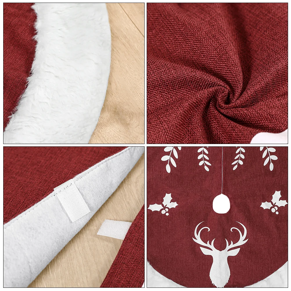 

1pc Christmas Tree Skirt Red Xmas Floor Carpet Party Decor Ornament Stylish Protector Tree Mat Easy Install Reusable Living Room