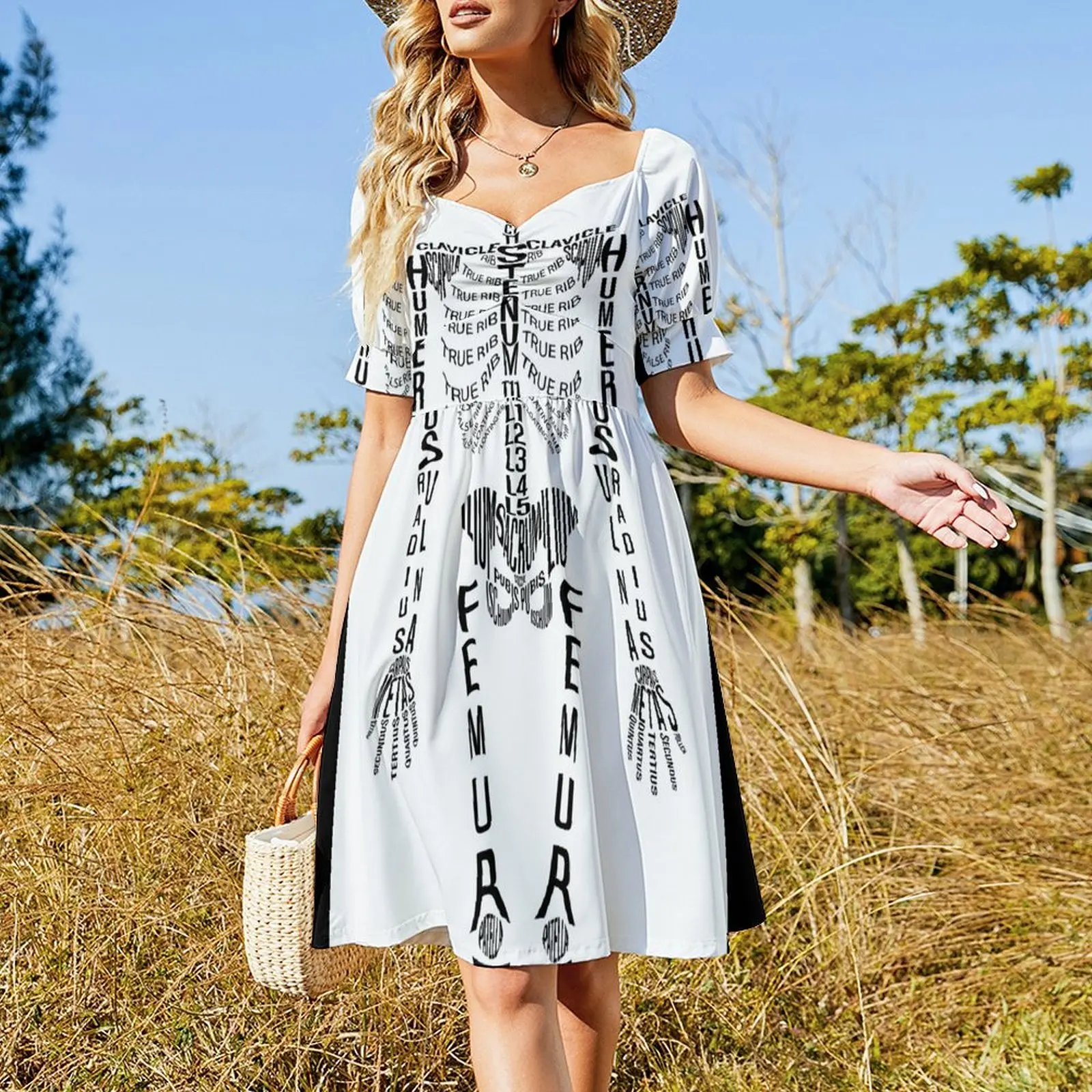 Typographical Skeleton Short Sleeved Dress Women dresses summer festival outfit women Dress