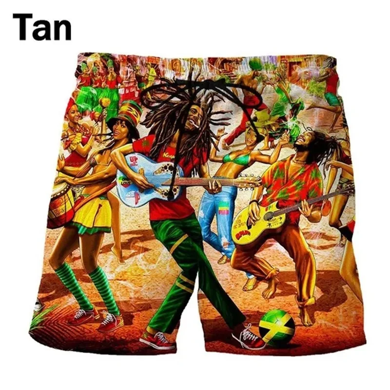 3D Singer Reggae Bob Marley Printing Beach Shorts Pants Men Swimsuit Homme 2024 Summer Hawaiian Swim Trunks Cool Kids Ice