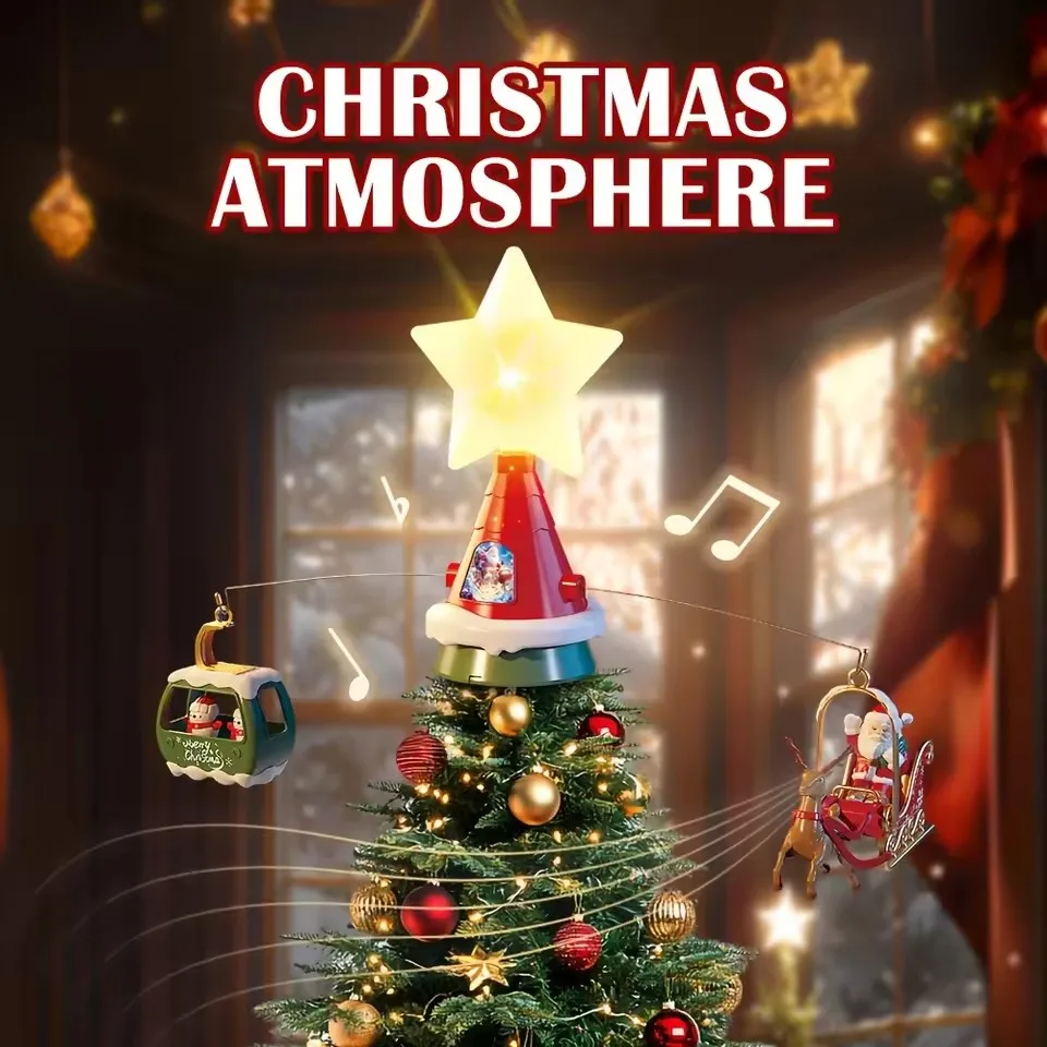 شجرة عيد الميلاد قبعة زلاجة دوارة مع الموسيقى والضوء (TYPE-C) 2026 السنة الجديدة شجرة عيد الميلاد سانتا كلوز ديكور الاطفال/الكبار هدية #2