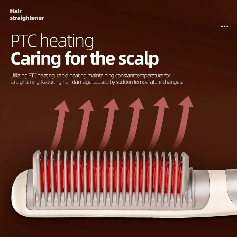 مشط شعر سريع ومستقيم، مشط شعر أنيق لصالونات التجميل، العناية بالشعر، فرشاة كهربائية لفرد الشعر