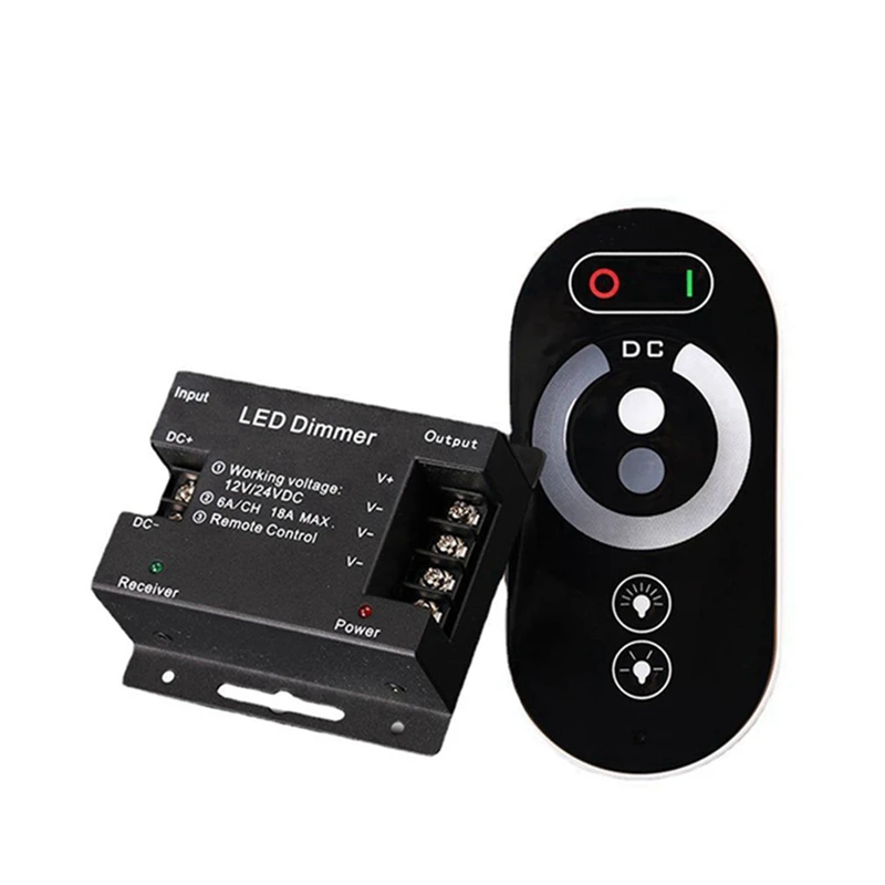 

Portable 6 Keys RF LED Touch Dimming Controller Wireless Remote Control LED Monochrome 12-24V 18A