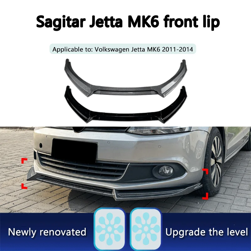 مناسبة للمصد الأمامي لسيارة Volkswagen Jetta Sagitar MK6 2011-14، والشفة الأمامية، والمجرفة الأمامية، وتعديل المفسد #2