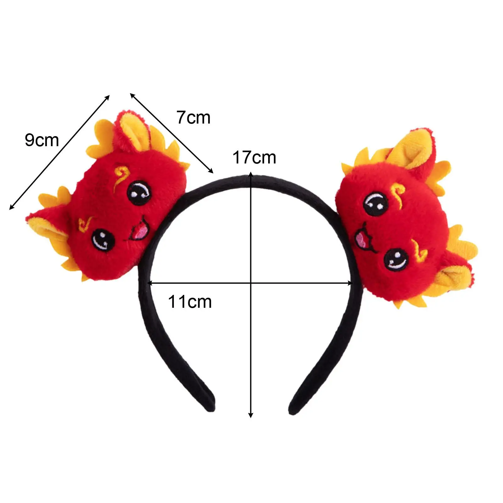 

Chinese Dragon Headband Hair Hoop Funny Spring Festival Hair Accessory 2024 New Year Headband for Christmas Photography Decor