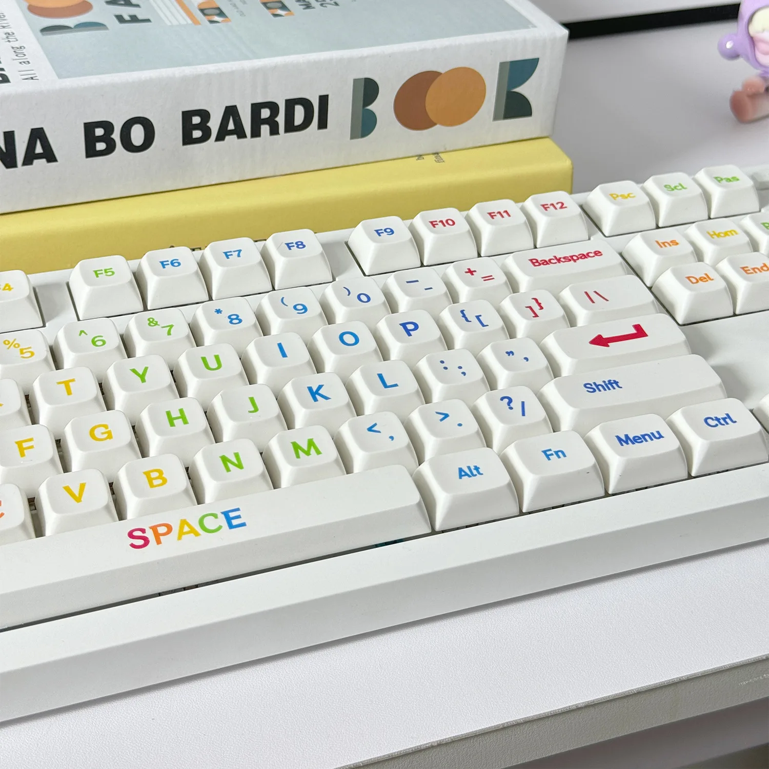 113 Keys PBT Cute Keycaps XDA Profiled Heat-sublimation Rainbow-themed Keycaps MX Switch Customized Mechanical Keyboard Keycaps