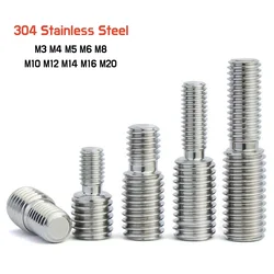 1~10pcs M3M4M5M6M8M10M12M14M16M20 304 A2 Stainless Steel Thread Adapter Male to Male Double Head Transfer Screw Reducing Bolt