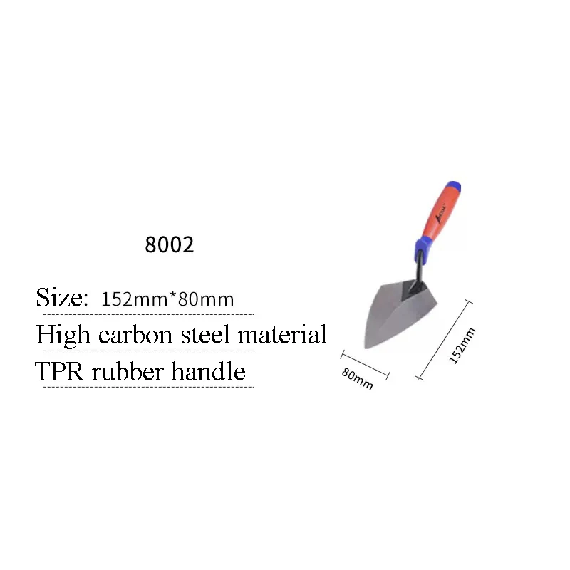 Carbon Steel Masonry Margin Trowel Pointing Trowel Putty Knife for Brick Laying with TPR Rubber Handle