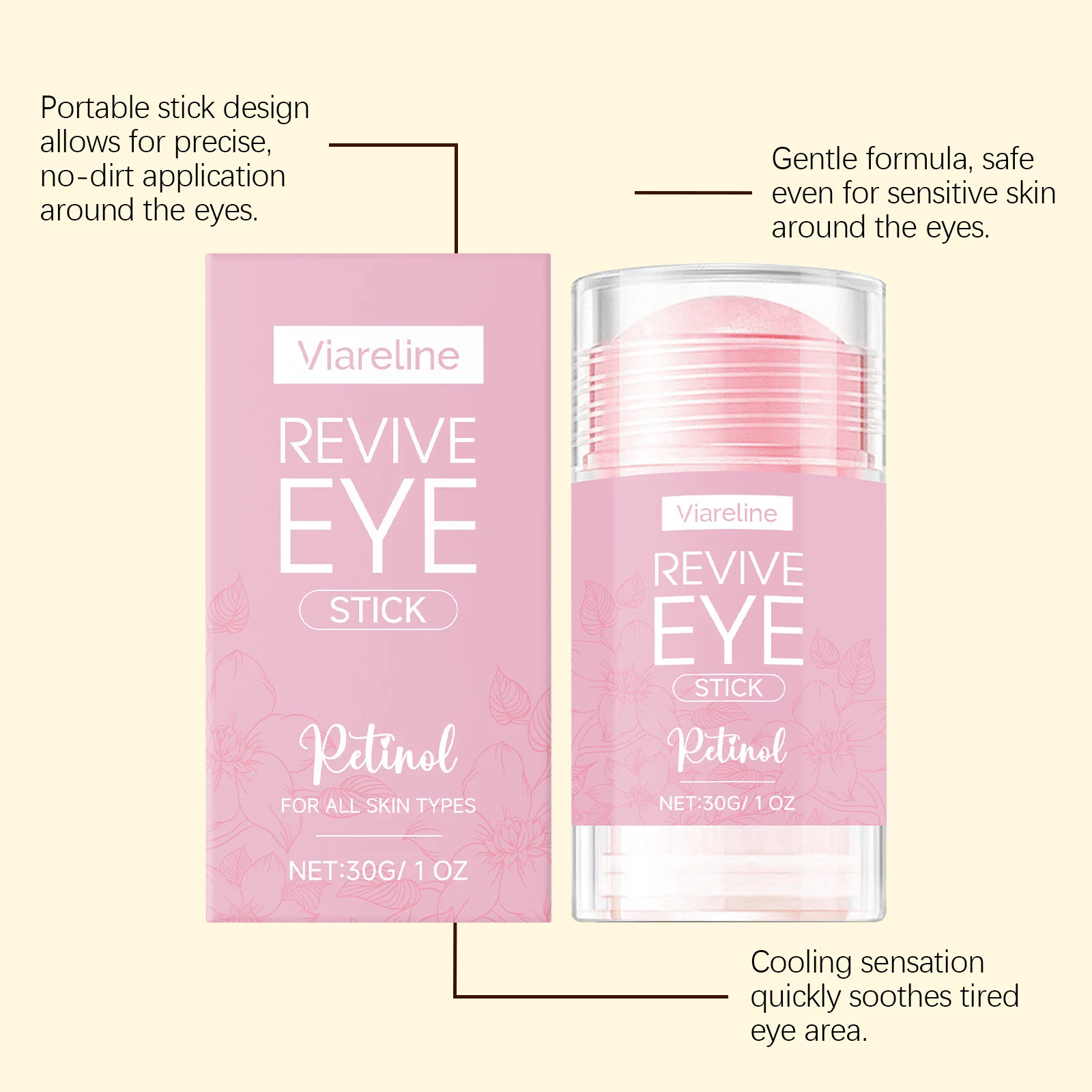 Firming Eye Cream Stick Tightening Moisturizing Lighten Dark Circles Fade Fine Lines Repair Smoothing Lifting Brighten Eye Balm