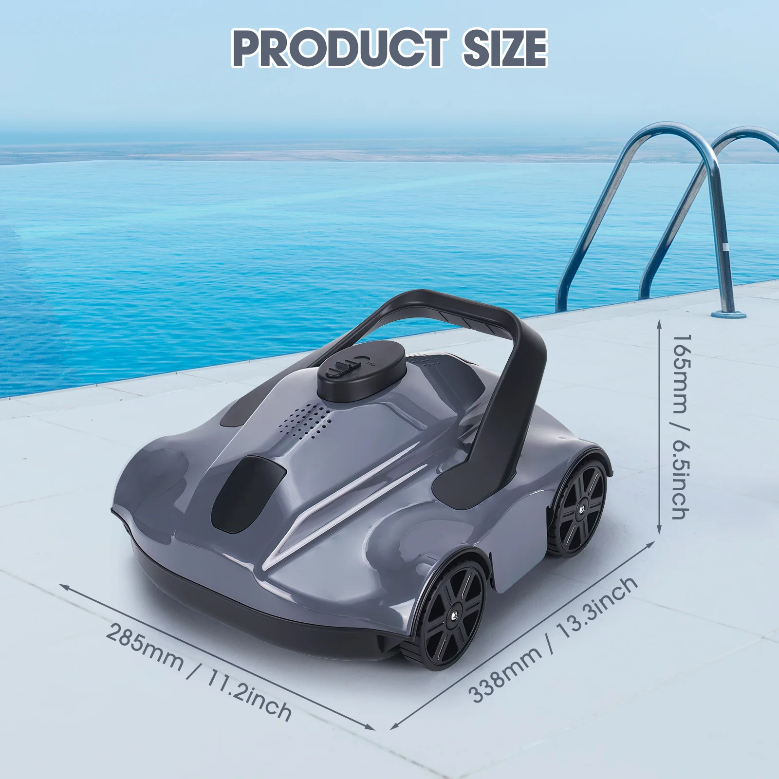 LOKEEVAN Automatic Robot Pool Cleaner Cordless Robotic Pool Vacuum for In Ground Flat Pools Automatic Home Swimming Pool