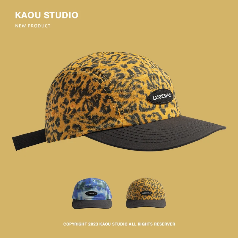 Y2K Fashion Leopard Print Splicing Baseball Caps Women Spring Summer Sunscreen Street Trend Versatile Niche Hip Hop Men's Hat