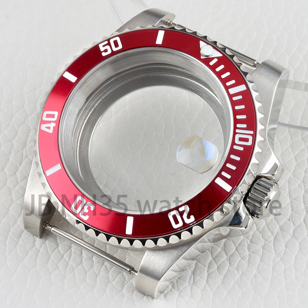 

40mm silver Case Sapphire for nh34/nh35/nh36/nh38 Movement 28.5mm Dial Solid Stainless Steel Watch Parts Fit Submariner/Gmt Case