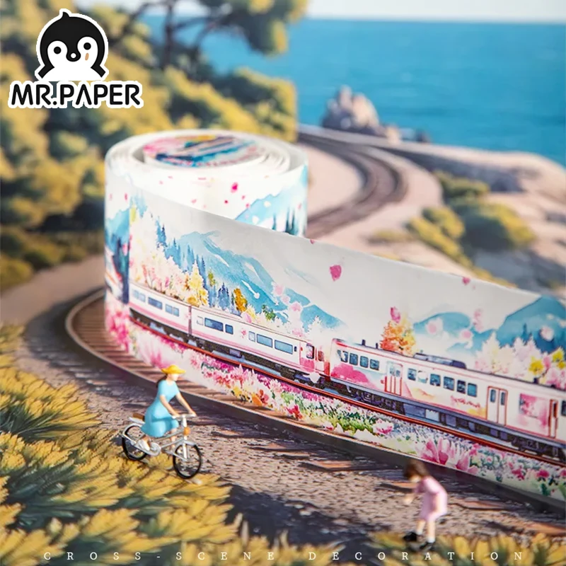 Mr.Paper 200cm/Roll PET Washi Tape DIY Transparent Decorative Tape for Junk Journal Scrapbook Diary DIY Crafts