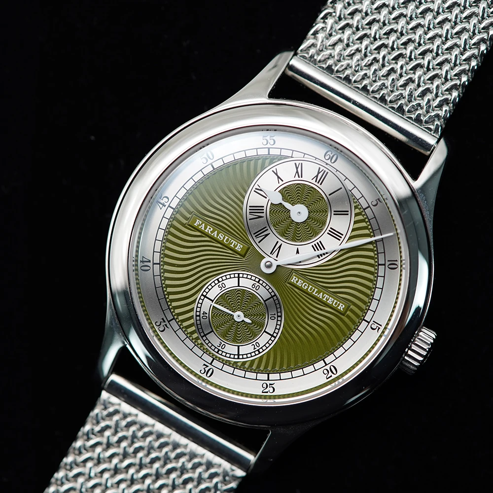 FARASUTE ريترو آلات ساعة اليد للذكور الكلاسيكية النورس دليل الميكانيكية ساعة يد تعمل بالحركة الرجال مقاوم للماء Montres pour hommes