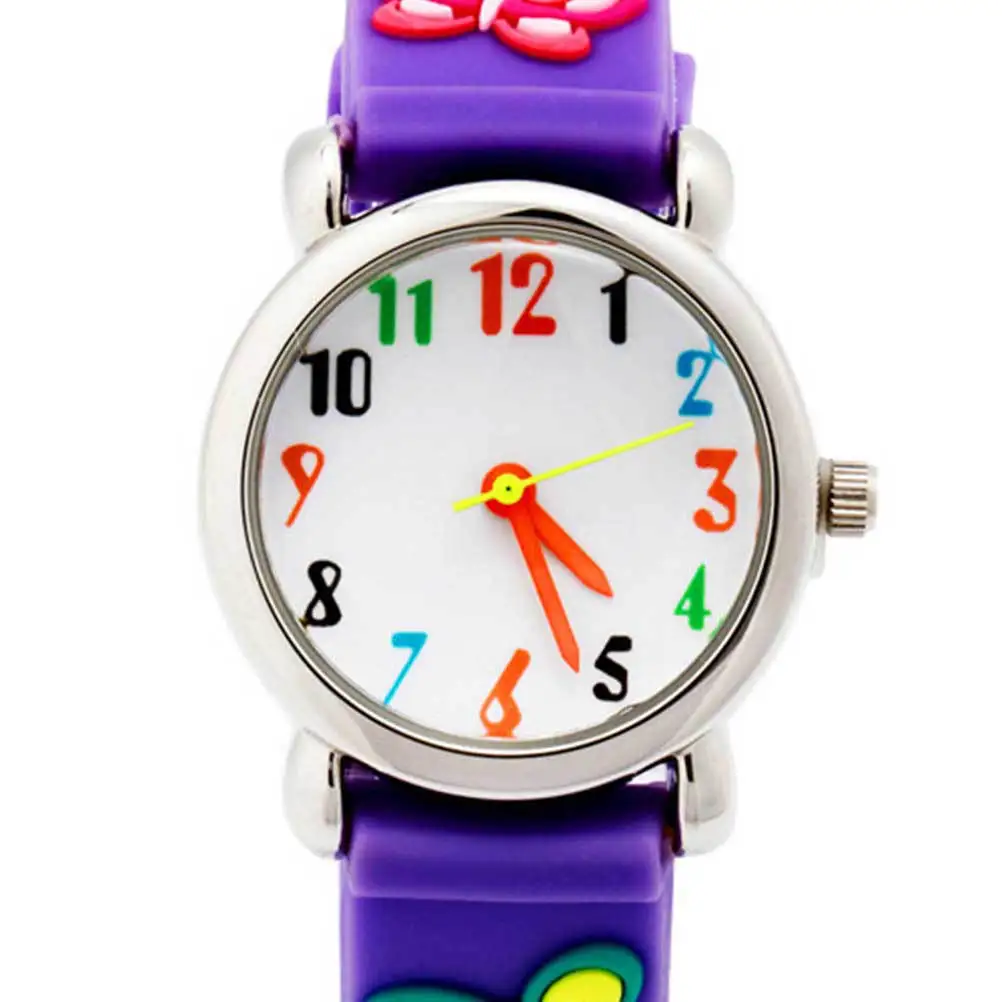Purple 3D Waterproof Wristwatch Cartoon Pattern Durable Sports Watch Gift Waterproof Watch Wristwatch