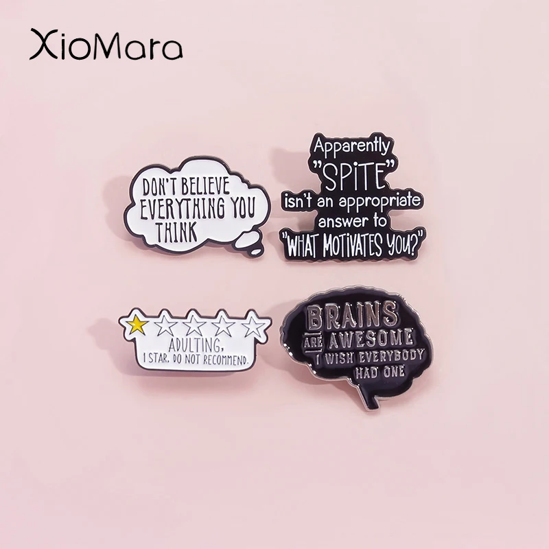 

What Motnates You Think Funny Grammar Enamel Pins Humorous Satire And Cold Jokes Brooches Lapel Badges Jewelry Gift For Friends