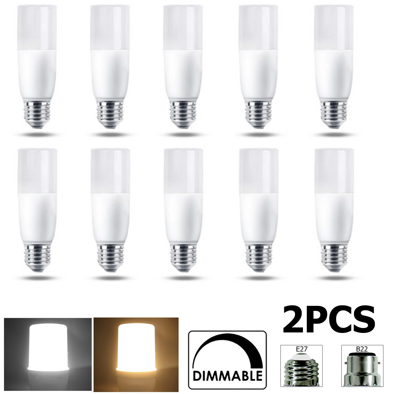 

2X Dimmable LED Candle Lamp 3W Replacement Headlight 2835SMD Bedroom Lights Living White Bulbs Lamps 110V Beam 220V E27 For B22