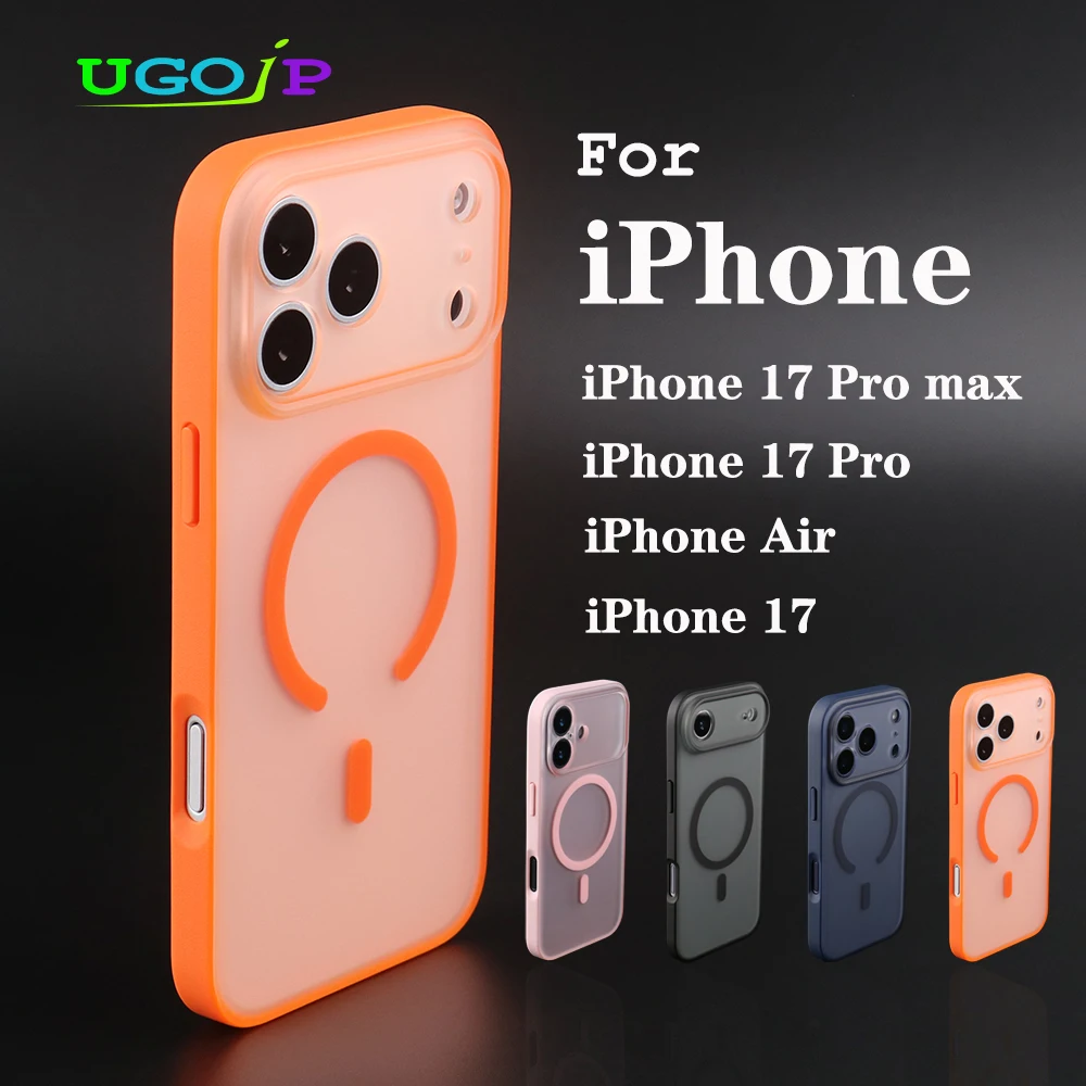 UGOjP Magnetic Case For iPhone 17 Pro Max 17 Air 17 Pro 17 Frosted Phone Case MagSafe Wireless Charging Matte Protective Cover