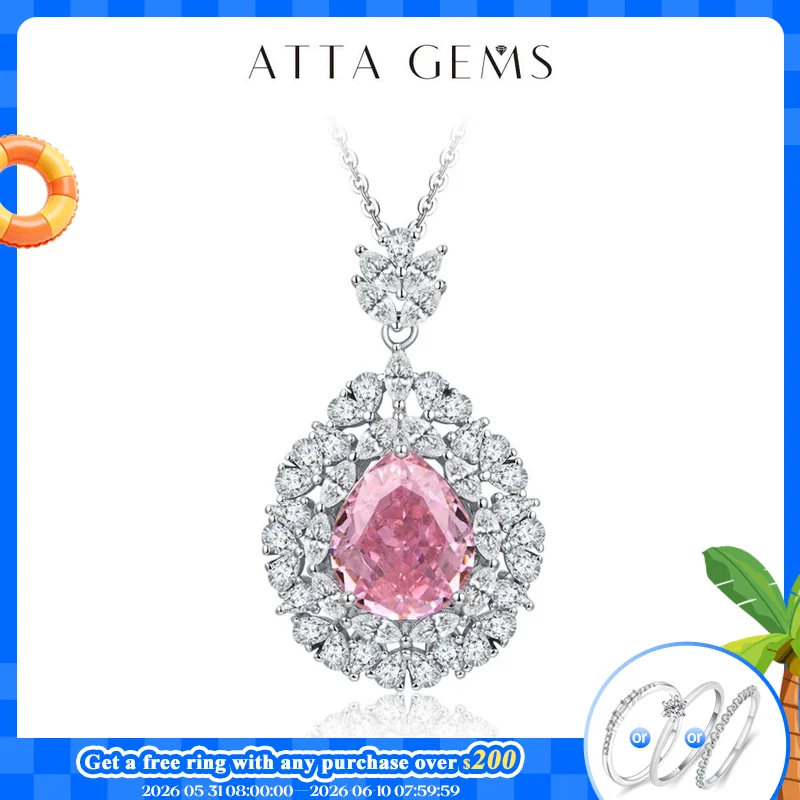 

ATTAGEMS 2024 Luxury Marquise Cut 4*2 925 Sterling Silver Cubic Circonia Necklace for Women With Certificed Wedding Jewelry Gift
